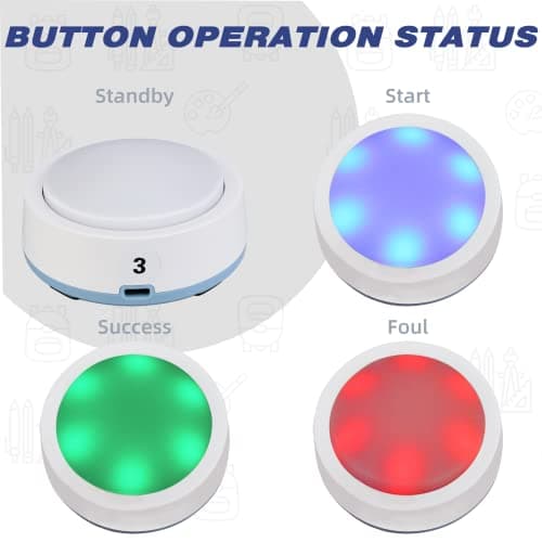 Retekess TM101 Jeopardy Buzzers,Buzzers for Trivia Games,Add Up to 32 Buttons,262ft, Game Show Buzzers for Classroom,Family Feud Adult Trivia Game Night,Back to School - Thumbnail 5