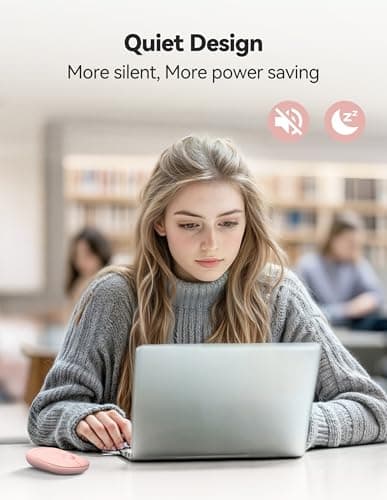 TECKNET Bluetooth Mouse, Slim Portable Wireless Mouse for 2 Modes(BT3.0/5.0+2.4Ghz), Lightweight, Contoured Grip with USB Receiver, Quiet Click Compatible with PC, Chromebook, Mac - Pink - Thumbnail 3