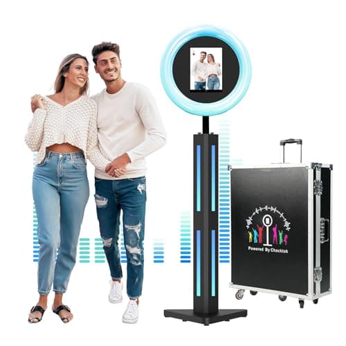 Portable Photo Booth Stand Shell with Flight Case, Fits for 12.9in 11in 10.9in 10.2in Ipad,Selfie Photo Booth with ChackTok PhotoBooth VIP Member,Ideal for Parties,Wedding and Events - Image 1