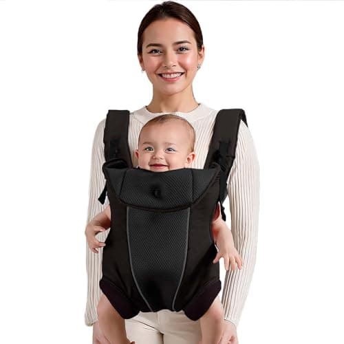 JOYNCLEON Ergonomic Baby Carrier with Adjustable Strap,4-in-1 Newborn to Toddler Carrier,Breathable Mesh Baby Carrier for Summer,Compact for Travel & Outdoor Adventures,Ideal for Infants 0-3 Years