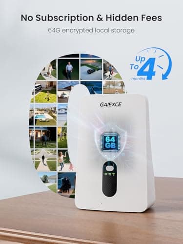 Gaiexce Solar Security Cameras Wireless Outdoor 4 Cam Kit Expadable to 10H, No Subscription Cameras for Home Security System, 64G Local Storage, 2.4G &5G WiFi, 2K Color Night Vision Two-Way Audio IP66 - Thumbnail 2