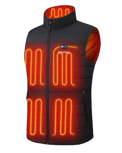 Venustas Men’s 12V Dual-Control Heated Vest with Battery, Durable Electric Heated Clothing for Winter Work & Outdoor Use - Image 1