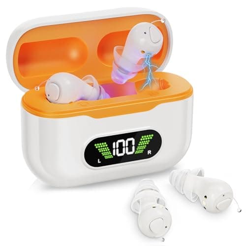 EASYVAVA Pro Hearing Aids for Seniors, Rechargeable Digital OTC Hearing Aids(Not Amplifiers) with Smart Noise Reduction,Invisible In-Ear,LED Display,32-Channel 4-Level Volume & 7-Day Standby Voice announcement for Clear Sound