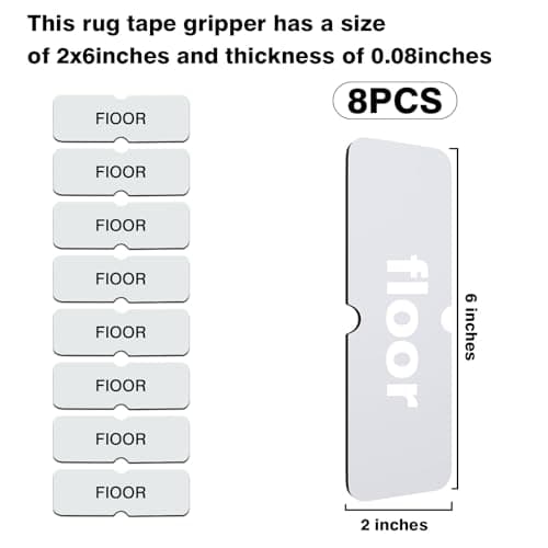 Washable Rug Grippers for Hardwood & Tile Floors, Reusable Non Slip Carpet Pads to Keep Corners Flat, Floor-Friendly Adhesive, Easy to Apply and Remove, Anti Curling Design (8 Pack) - Thumbnail 3