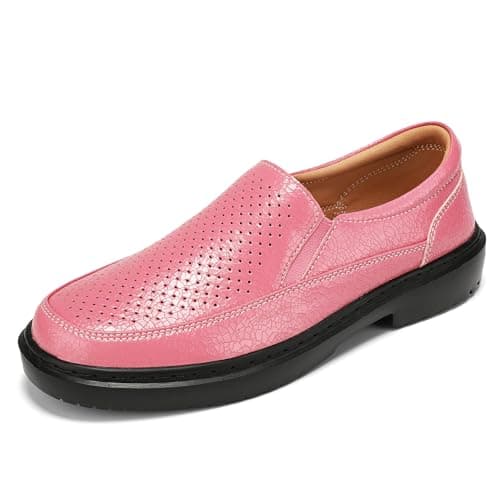 BEAUSEEN Women's Comfort Slip-On Loafers Breathable Driving Mocs Walking Shoes Comfort Business Casual Dress Flats Shoes for Women Pink, 7.5 US - Thumbnail 3