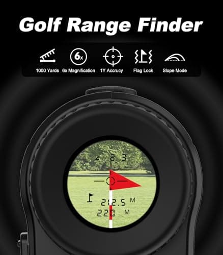 Golf Rangefinder with Slope, 1000 Yards Range Finder Golf, 6X Magnification, Flag Locking Vibration, Rechargeable Laser Range Finder - Thumbnail 2