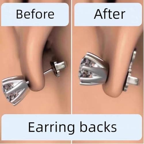 Earring Lifters Earring Backs for Droopy Ears 4Pcs Earring Backs Replacements for Jewelry Hypoallergenic Earring Back for Heavy Earring Adjustable Earrings Backs Sliver - Thumbnail 2