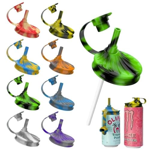 8 Pack Soda Can Lids with Straw,Silicone Soda Can Covers,Pop Can Cover,BPA-Free,Reusable Can Covers for soda,Coke,Beer,Juice,Beverage,Fits Standard Cans - Image 1