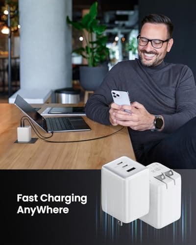 wegear 100W USB C Wall Charger, 3-Port PPS PD 3.0 Compact Foldable Wall Charger Block, Fast Power Adapter for MacBook Pro/Air, Dell XPS, iPad Pro, iPhone 17/16/15, Galaxy S25/S24, (White) - Thumbnail 6