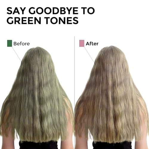 COLORLOMO Bye Bye Green Shampoo, Neutralizes Unwanted Green Tones, Sulfate Free, Color Correct For Blonde, Bleached or Light Brown Hair, 11. 83 Fl Oz - Thumbnail 2