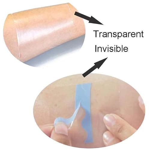 UNVEILA Clear Boob Lift Tape Bra Breast Tape, Invisible Breast Lift Tape Boobtape for Large Breasts Body Boob Tape for Strapless Dress with 5 Pairs Nipple Covers - Thumbnail 2