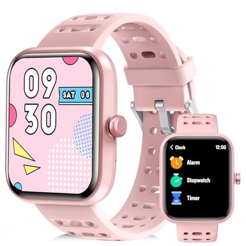 ENOMIR Smart Watch for Kids Gifts, Kids Smartwatches with Fitness Monitor, Alarm Clock Reminder & Activities Track, Lovely Digital Watch with Custom Design & Puzzle Games, Girls Birthday Pink - Image 1
