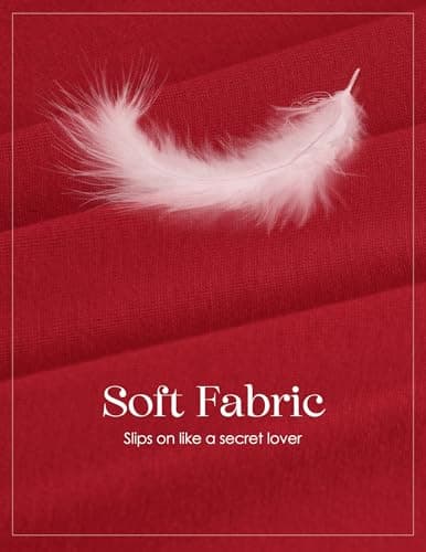 Girece Nightgowns for Women Sexy Lingerie Modal Sleepwear Full Slip Side Slit Sleep Dress Lace Chemise(Red,XL) - Thumbnail 6