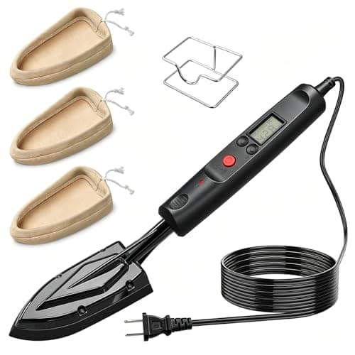 Edge Bandling Iron with LCD Display,Adjustable 212-428F (100-220C),Metal Stand,98 in Power Cord,3 Replaceable Socks,Precision Control Sealing Iron for Furniture Edges & Models - Image 1