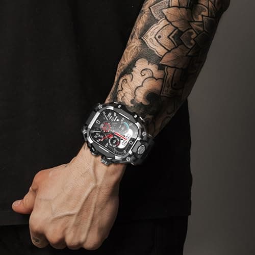 SUPLINK Rugged Case with Band for Apple Watch Ulltra 3 Band/ 1/ Ultra 2, Compatible with 49mm Apple Watch Bands Men, Protective Bumper Cover Screen Protector Kit for iWatch Bands (Silver) - Thumbnail 2