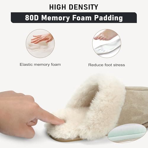 IPSAE House Slippers for Woman Fuzzy Bedroom Slip-on Slippers Scuff Soft Memory Foam Shoes Indoor - Thumbnail 5