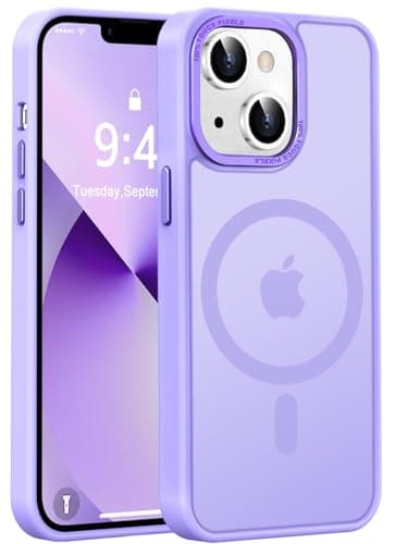 Newfuture Designed for iPhone 13 Case & iPhone 14 Case with Magnetic [13 FT Military Drop Protection] [Compatible with Magsafe] Translucent Shockproof with Anti-Fingerprint Phone Case, Lilac Purple