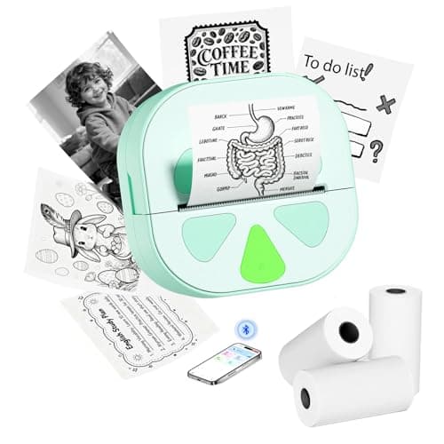 Anycash Sticker Printer Mini Print Pod, Bluetooth Sticker Maker Machine with 3 Roll Thermal Paper, D20 Portable Inkless Pocket impresora portátil Picture Label Printer for Phone DIY Journal Gift