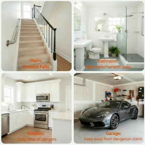 4-Pack Door Handle Baby Proof Lock – Child Proof Door Lever Lock for Kids Safety – Stops Toddler, Dog & Cat from Opening Doors – Easy One-Hand Adult Use, No-Drill Adhesive – Fits Home Bath/Kitchen - Thumbnail 6