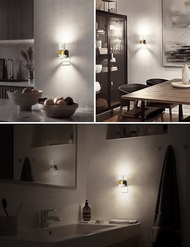 Night Light, 1-Pack Decorative Night Lights Plug into Wall, Dimmable Night Light with Auto Light Sensor, Bright White 5000K, Wall Sconce-style Design Nightlight for Bathroom,Bedroom,Hallway - Thumbnail 5