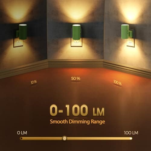 Briignite Night Lights Plug into Wall, Modern LED Night Light Plug in, Dusk to Dawn Sensor, Soft White 3000K, 0-100LM Adjustable Brightness, Dimmable NightLight for Hallway, Bedroom, Stairway, 2 Pack - Thumbnail 2