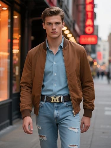 VANNANBA Letter M Belt for Men，Luxury Stylish Designer Belts with M Buckle Gold Black - Thumbnail 6