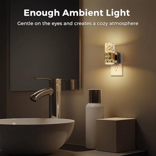 L LOHAS LED Motion Sensor Night Light,Dimmable Night Lights Plug into Wall, Acrylic Nightlight with 0-100 LM Adjustable Brightness, 3000K Plug in Night Light with Motion Activated for Bathroom Hallway - Thumbnail 3