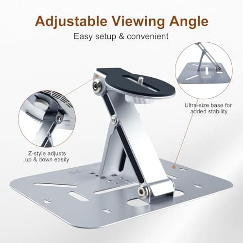 Salange 3-in-1 Mini Projector Stand, Foldable, Easy Setup, Portable and 180° Adjustable, Projector Mount Compatible with Aurzen Projectors, for Table/Wall/Ceiling/Outdoor（¼-Inch Screw, Silver） - Thumbnail 4