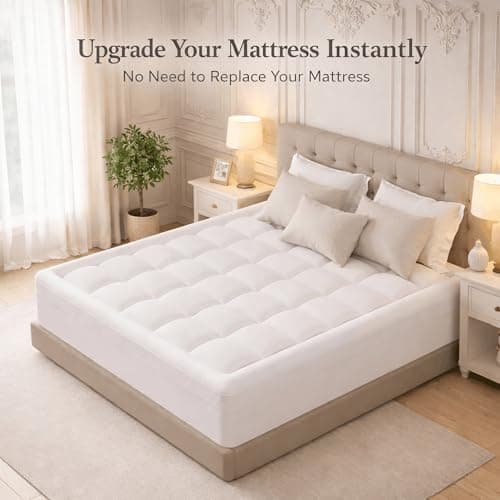 ELEMUSE 3 Inch Full Size Dual Layer Memory Foam Mattress Topper, 2 Inch Cooling Gel Foam, 1 Inch Soft Pillowtop Pad, Pressure Relief Bed Topper for Teen Room, Apartment & Guest Bed, Extra Support - Thumbnail 2