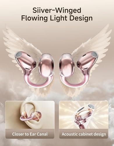 King Lucky Clip On Earbuds Wireless Bluetooth 6.0 Open Ear Earbuds&Headphones,50H Playtime,IPX5 Waterproof,ENC,Multipoint,Ideal for Running,Sport,Workout,Compatible with Glasses&Small Ears - Thumbnail 3