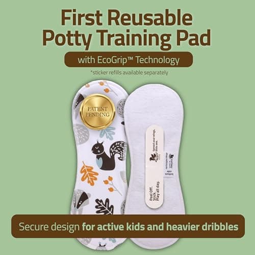 Reusable Potty Training Pads for Toddlers with Stay-Put EcoGrip – Made in EU (Secure Fit 8-Pack), Extra Coverage for Bigger Daytime Leaks, Built for Active Kids, Turn Any Underwear into Training Pants - Thumbnail 3