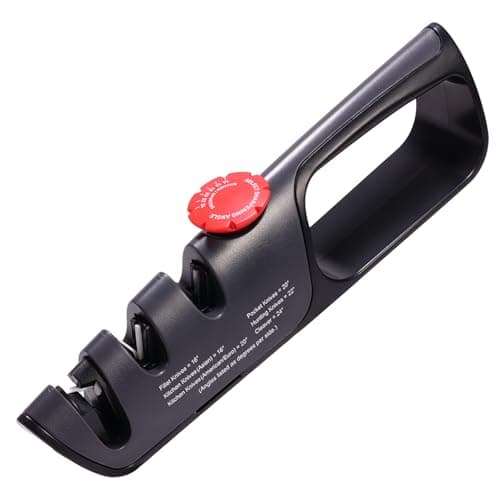 USELUCK Knife Sharpener, 6 Adjustable Sharpening Angles, Diamond-Coated Ceramic Stones for Kitchen, Professional & Pocket Knives - Coarse & Fine - Image 1