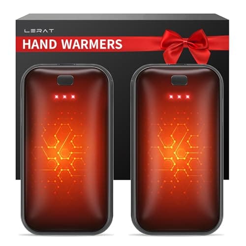 Lerat Hand Warmers Rechargeable 2 Pack, Portable Electric Hand Warmer Max 131℉, Reusable Slim Pocket Heater Handwarmers, Gifts for Men, Women, Outdoor, Golf, Camping, Hunting Essentials