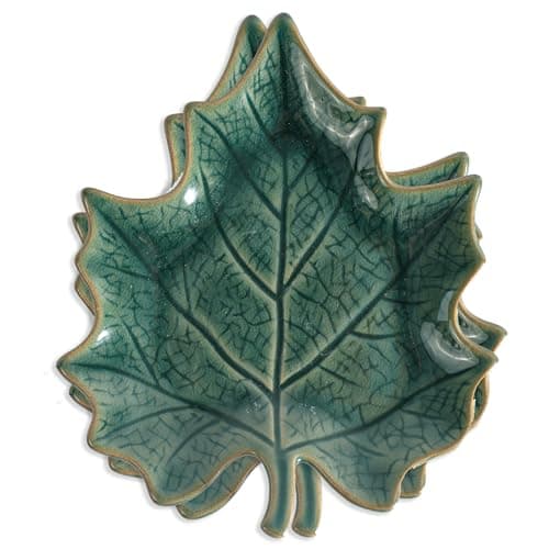 2 PCS Spoon Rest Ceramic Leaf Shaped for Stove Top & Kitchen Countertop - Cute Large Porcelain Spoon Holder Utensil Rest Spatula Rest for Cooking, Farmhouse Kitchen Decor - Image 1