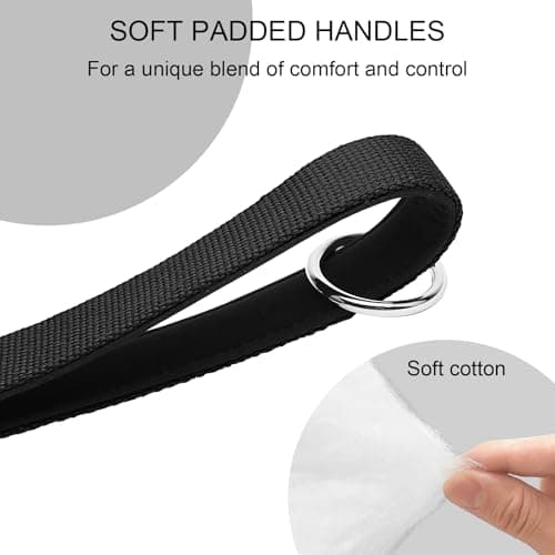 20” Strong Short Leash for Dog, Heavy Duty Bungee Dogs Leash with Padded Handle Car Seatbelt, Small Dog Training Leashs for Large or Medium Dogs - Can be Used with Other leashes (Black) - Thumbnail 5