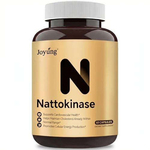 Joyung Nattokinase 4000FU with CoQ10 200mg - Cardiovascular & Blood Circulation Support Supplement - Includes Black Currant & Policosanol for Heart Health & Vitality - 60 Capsules (30 Day Supply)