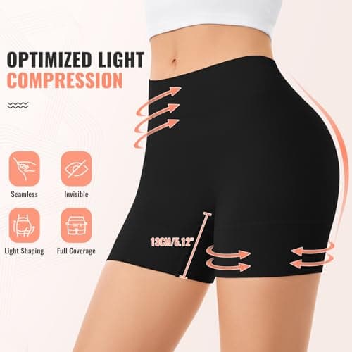 ForeverShaper Slip Shorts for Under Dresses Women, Seamless Anti Chafe Underwear Shapewear Thigh Cooling Biker Short Panties - Thumbnail 4