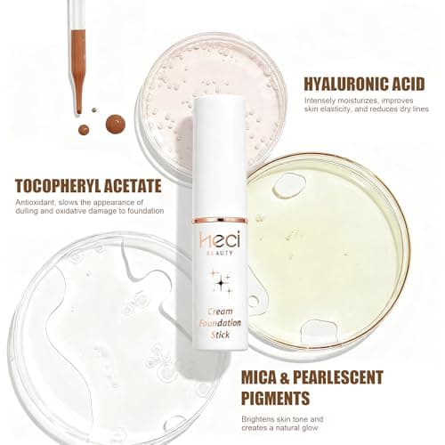 HECI BEAUTY Skin Tint Foundation Stick, Balm to Cream Foundation with Light to Medium Coverage, Infused with Hydrating Ingredients, Porcelain, 0.25 oz - Thumbnail 4