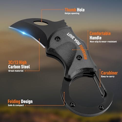 Valentines Day Gifts for Him, Pocket Carabiner Gadgets, Mens Valentines Gifts, Anniversary Birthday Gift for Men Dad Husband Him Grandpa, EDC Gadgets Tool Gift for Men - Thumbnail 2