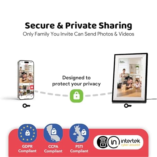 PIPI Vision 10.1 Inch WiFi Digital Picture Frame (32GB), Frameo App Ready, No Monthly Fee, IPS Touch Screen, Easy Setup, Instantly Share Photos & Videos for Grandparents - Thumbnail 5