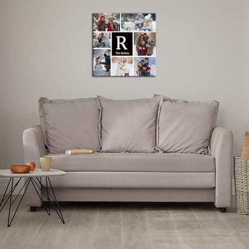 ZHIYYHAO Multi Photo Collage Custom Canvas Wall Art Framed Living Room Bedroom Study room Home Decor for Kids Family Lover Wedding (CF-6, 24.00L''X24.00W) - Thumbnail 4