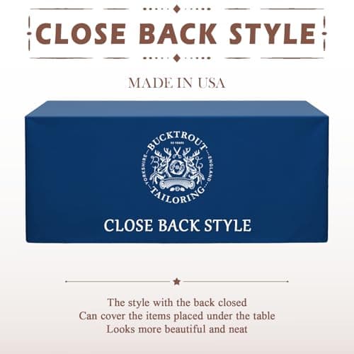 YOUYINYOU Custom Table Cloth 4/5/6/8/10FT Personalized Table Cloth with Logo for Business Tradeshow Company Events School Shop Church Anniversary Decoratio Other Important Events (6 FT Closed Back) - Thumbnail 2