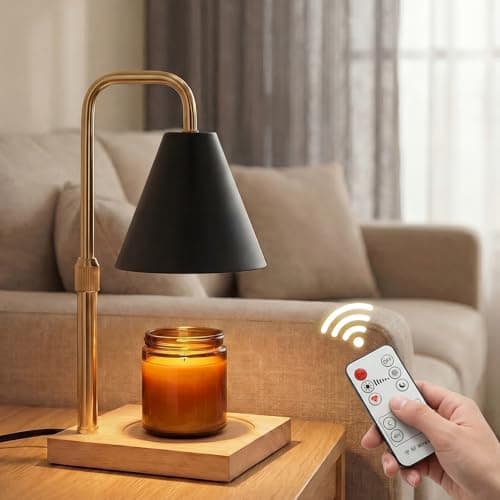 BJFFN Candle Warmer Lamp with Timer and Wireless Remote Control - Birthday Gifts for Women, House Warming Gifts New Home Decor, Wax Melt Warmer for Jar Candles with 2 Bulbs - Thumbnail 2
