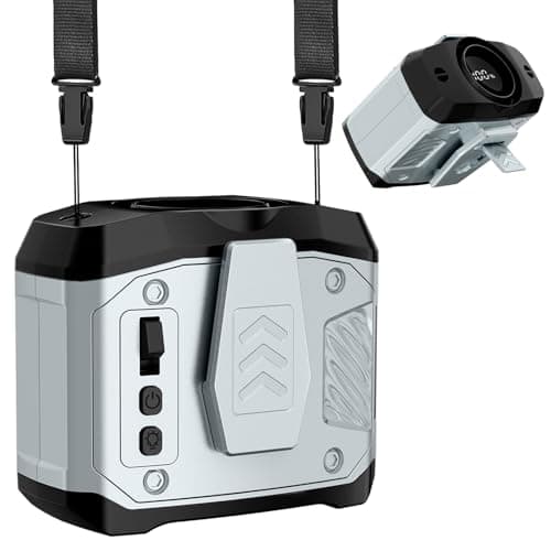 Portable Waist Fan Clip on Belt, 100 Speeds Adjustable Hands-Free Neck Fan, Waist Fan up to 24H Cooling, Hands-Free Hanging mini waist fan for Warehouse, Camping, Outdoor,Travel, Gray