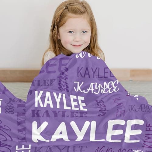 Corissy Ships Next Day, Personalized Blankets and Throws Custom Blanket with Name Customized Flannel Blanket for Kids Christmas Blanket Gifts for Teen Girls Boys - Thumbnail 3