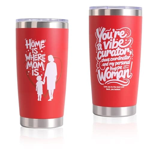 Cazacomzy Gifts for Mom from Daughter Son,20oz Insulated Tumbler with Lid, Mothers Day Stainless Steel Travel Mug for mom Tumbler- Leakproof, Sweatproof, Durable Cup for Home, Office, Commuting,Red - Image 1