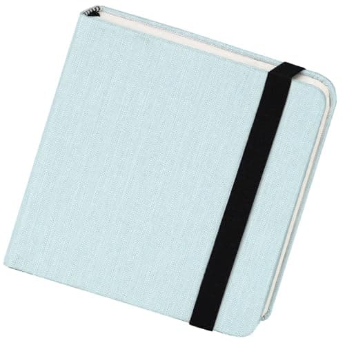 Funto Hot Press Watercolor Journal, 4.7”x4.7”, 24 Sheets 100% Cotton Smooth Paper 300gsm/140lb, Acid-Free Sketchbook for Detailed Art & Illustration (Light Blue)