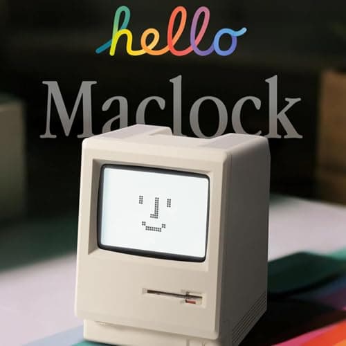 Bellatte Maclock Retro Pixel Alarm Clock, 1984 Computer Style Desk Clock with Pixel LCD, USB Desk Clock, Multiple Alarms, Calendar, Temperature, Adjustable Brightness, Unique Tech Gift - Thumbnail 3