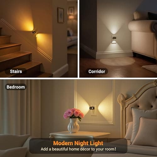 JandCase Night Lights Plug into Wall,8 Pack Mini Lens Night Light with 3CCT Color Temperature,180° Rotatable Night-Lights,Dimmable Nightlight Plug in with Light Sensor for Bathroom Hallway Room Decor - Thumbnail 6