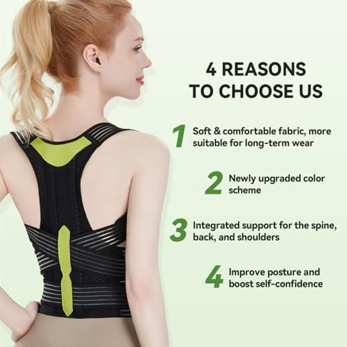 Posture Corrector for Women and Men, Invisible Full Back Support Brace with Enhanced Breathable Mesh, Shoulder Straightener for Back & Neck Pain Relief, Scoliosis & Posture Improvement, Large - Thumbnail 2